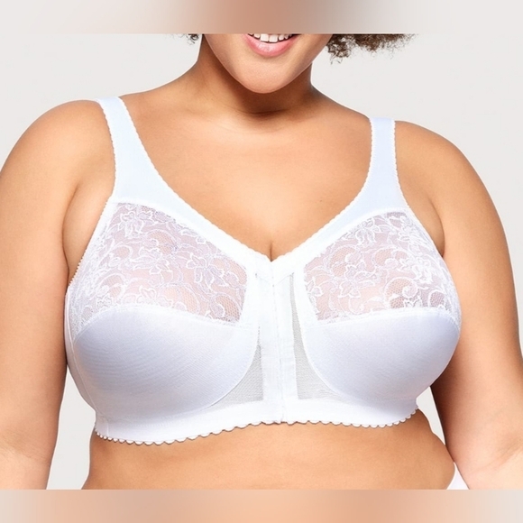Glamorise MagicLift Front-Closure Support Bra 48F | style 1200 | WHITE - Picture 1 of 8